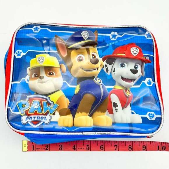 Paw Patrol Kids Lunch Box With Insulated Interior Blue Red Chase Marshall - Picture 5 of 8